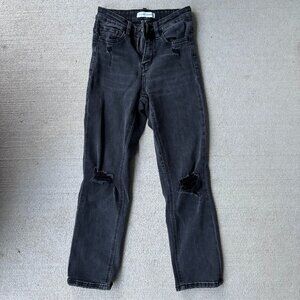 Flying Monkey High Rise Distressed Crop Straight jeans